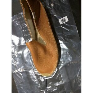 Saludos Women's Leather Smoking Espadrille Flats Brown BOHO